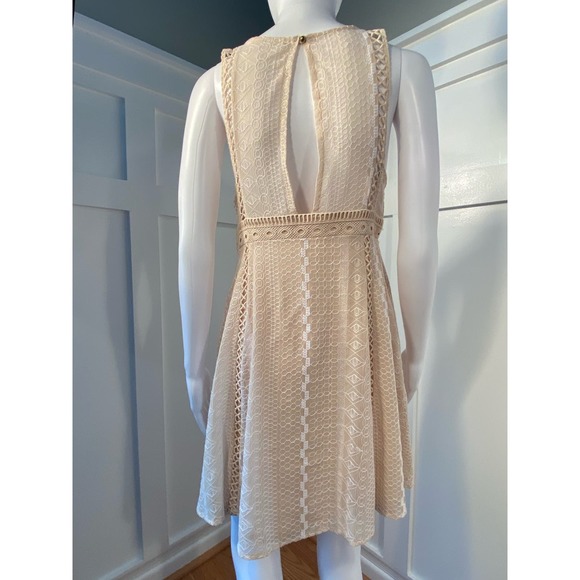 Free People Wherever You Go Mini Dress Ivory* Boho Chic with Crochet Detail WD20 - Picture 9 of 13